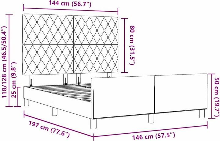 Actual product image vidaXL Bedstead (140 x 190 cm)