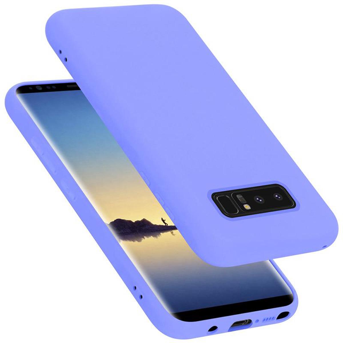 Cadorabo TPU Liquid Silicone Case Cover (Samsung Galaxy Note 8), Smartphone Hülle, Violett