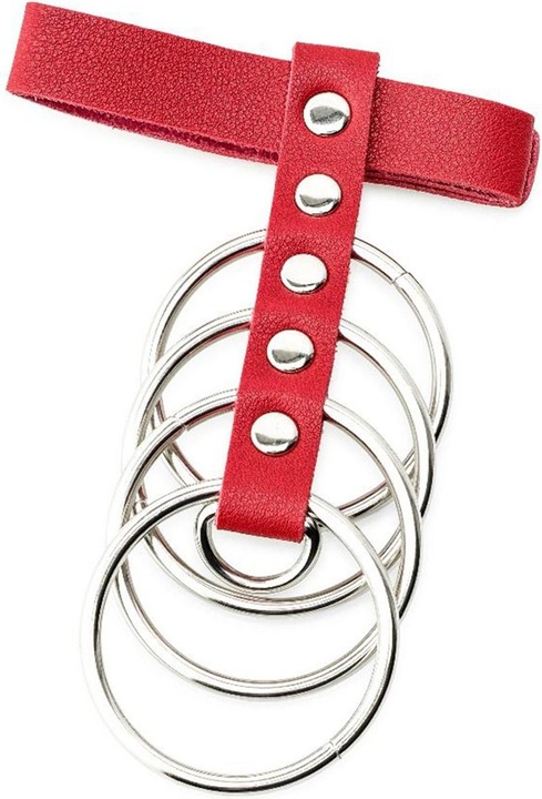 Produktbild Zenn Roter PU-Leder-Cockring mit Metallstütze (4.50 cm)