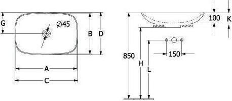 Immagine prodotto Villeroy & Boch V&B Lavabo da appoggio LOOP & FRIENDS con cassetta 620x420mm pietra bianca C+ (Lavandino montato in alto, 42 cm, 62 cm)