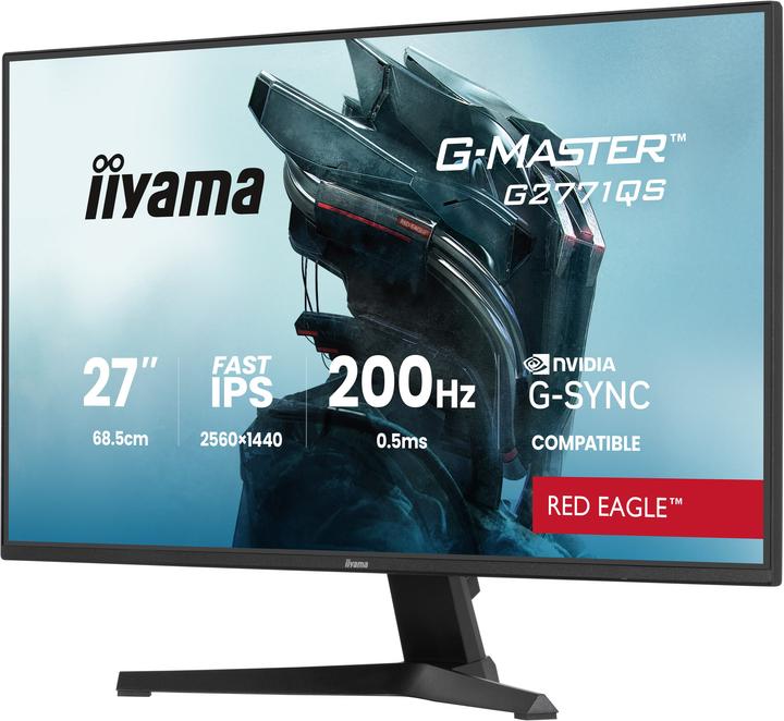Actual product image iiyama 68.6cm (27") G2771QS-B1 16:9 2xHDMI+DP IPS Black (2560 x 1440 pixels, 27")