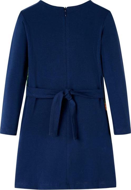 Produktbild vidaXL Kinderkleid mit Langen Ärmeln Marineblau 128,Material der (128)