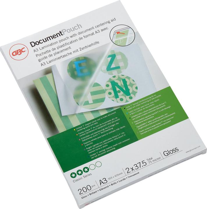 Actual product image GBC DOCUMENT POUCH - hot laminating foil pouches (A3, 200 pcs., 75 µm)