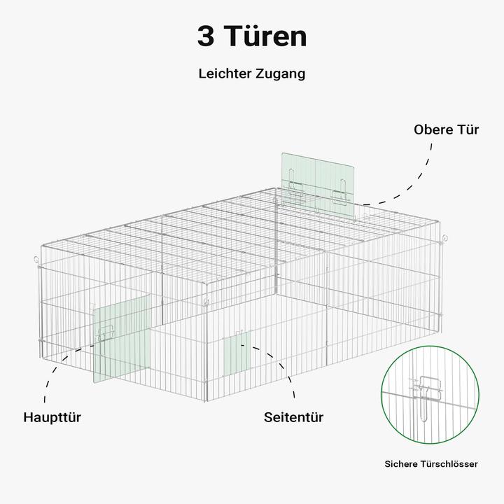 Actual product image Wiltec Outdoor enclosure cover 216x116x65cm small animal enclosure run outdoor enclosure