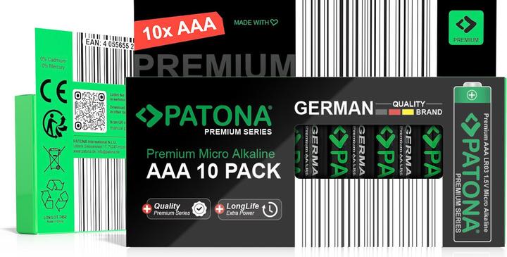 Image du produit Patona Batteries Replacement Alkaline AAA Micro 10Pack (10 pcs, AAA, 1400 mAh)