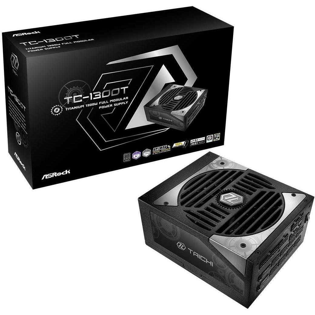 AsRock Zasilacz TAICHI 1300W Titanio (1300 W), Alimentatore PC, Nero