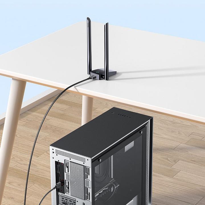 Produktbild Baseus Adapter WiFi FastJoy 1300Mbps (black) (USB-A, 2 Ports)