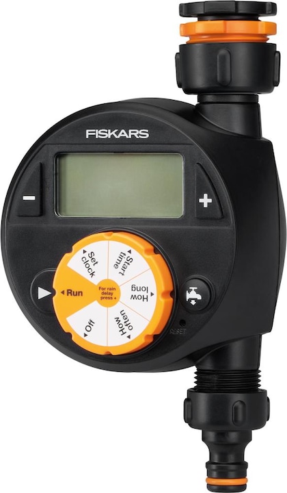 Actual product image Fiskars Timer/timer with 1 output, For all common tap sizes, Easy-to-read LCD (Water timer)