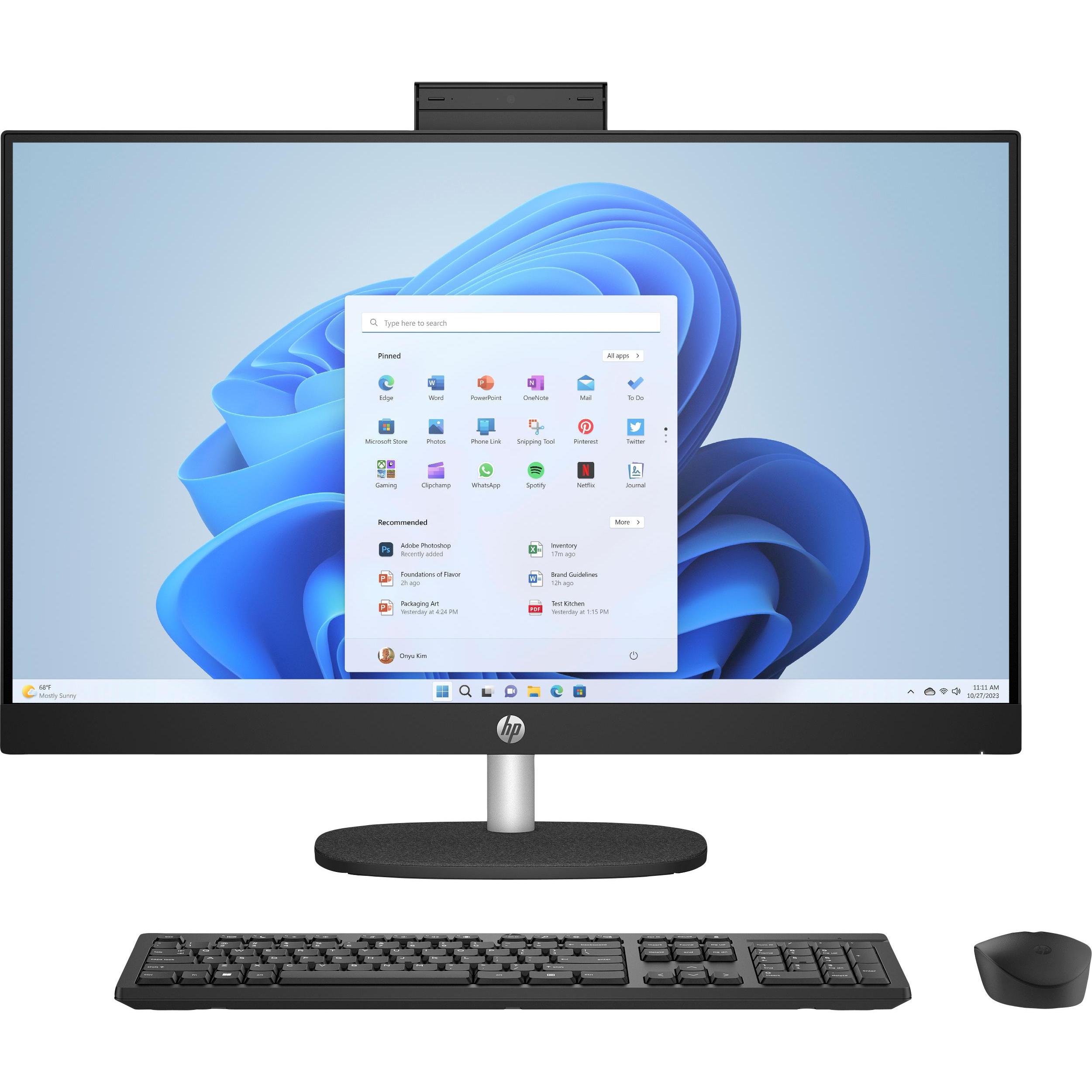 HP 27-cr0205ng (AMD Ryzen 5 7520U, 16 GB, 1000 GB), PC, Weiss