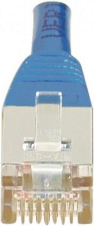 Actual product image Exertis Connect Patch cable F/UTP, CAT.6, blue, 1.0 m Patch cable with particularly narrow bend protection (F/UTP, CAT6, 1 m)