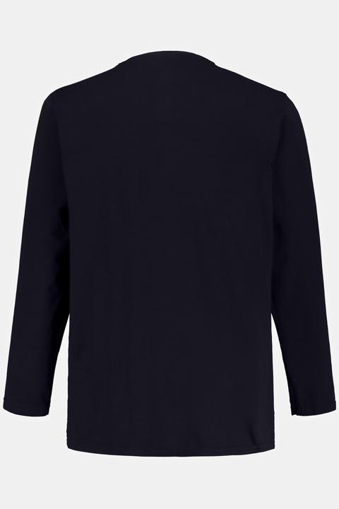 Actual product image JP1880 Henley, Basic, Top, Long-sleeve, Button placket, Up to 8XL (L)