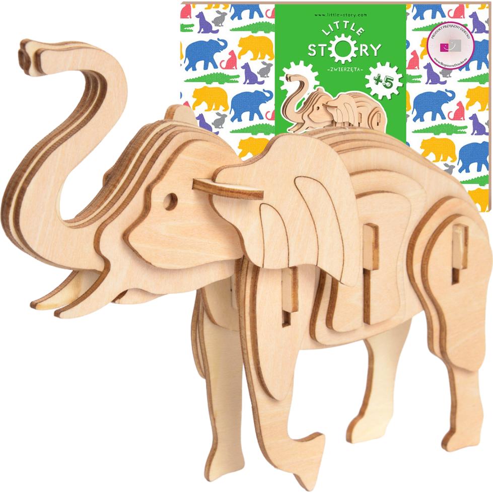 Little Story Holzpuzzle Model 3D - Elefant