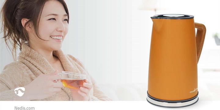 Productafbeelding Nedis Waterkoker | 1,7 l | Soft-Touch | Oranje | 360 graden draaibaar | Verborgen verwarmingselement | St (1.70 l)