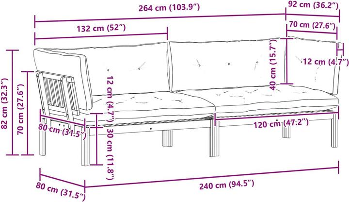 Produktbild vidaXL Gartensitzmöbel