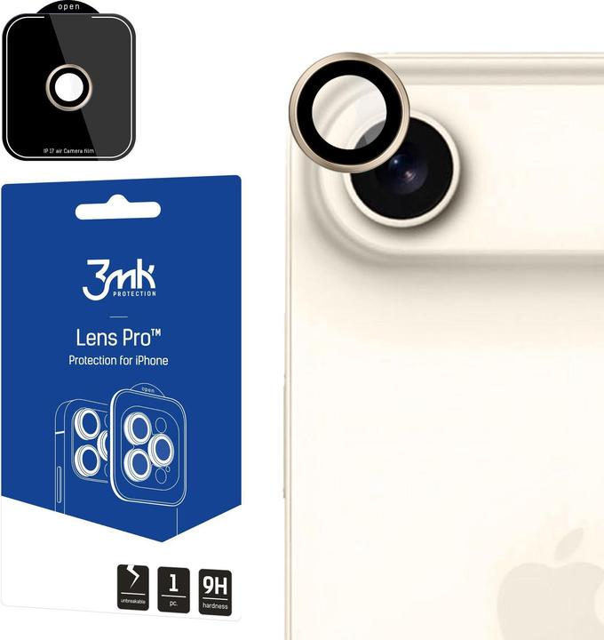 Immagine prodotto 3MK - Protezione della lente - iPhone 17 Air - Oro titanio (Apple iPhone 17)