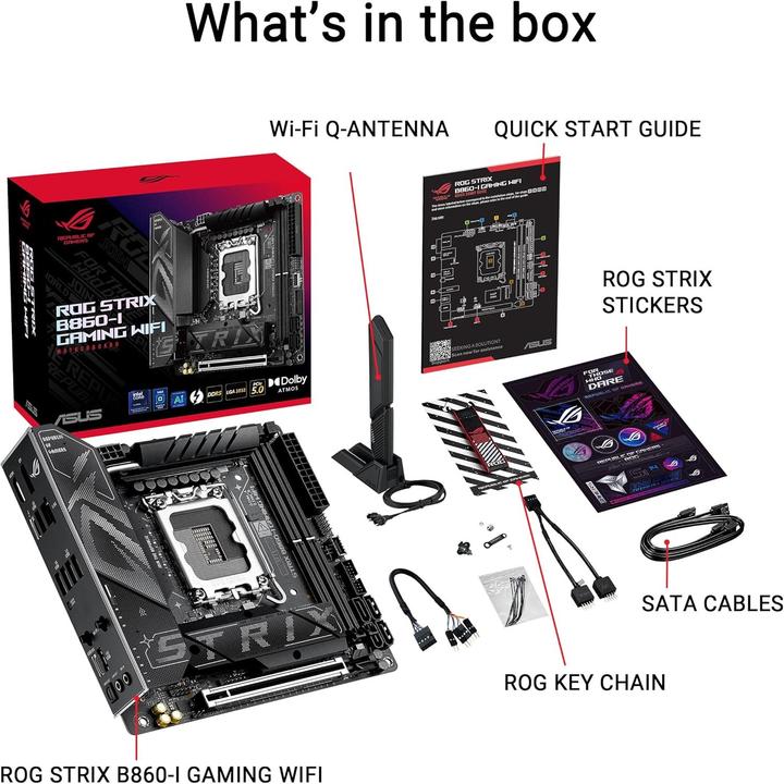 Productafbeelding ASUS ROG STRIX B860-I GAMING WIFI (LGA 1851, Intel B860, Mini-ITX)