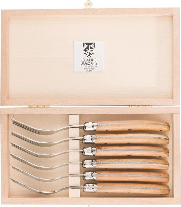 Produktbild Laguiole Claude Dozorme Steakgabel caramel (6 Stk., Gabel)