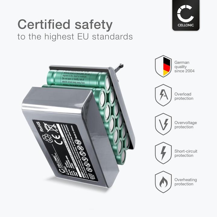 Produktbild Cellonic Staubsauger-Akku für Dyson V8 (21.6V, 4000mAh)