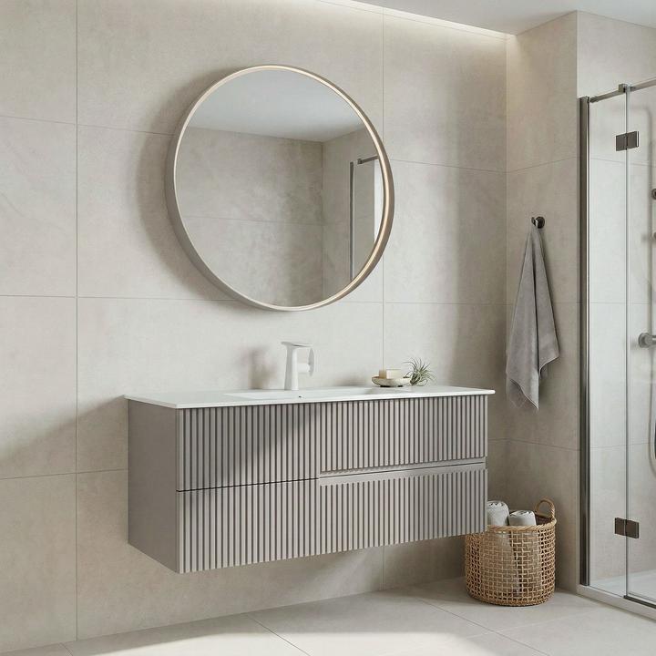 Produktbild Homitis Moonlight 120 v2 Bathroom Cabinet With Sink & Mirror Set (2 Pieces)