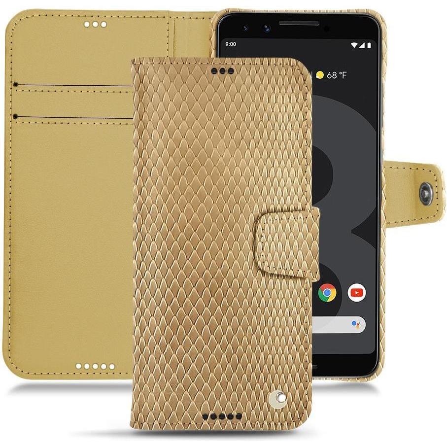 Noreve Lederschutzhülle Wallet (Google Pixel 3 XL), Smartphone Hülle, Beige