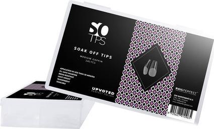 Actual product image Nail Perfect Soak Off Tips Medium Coffin (Artificial nails)