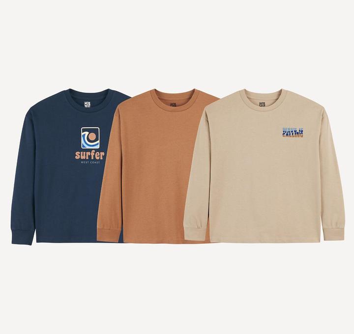 Actual product image La Redoute Collections 3er-Pack Langarm-Shirts (164)