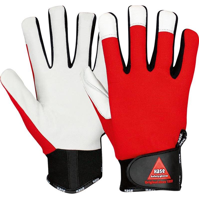 Hase, Schutzhandschuhe, Handschuh PowerGrip3, Nappaleder m. Klett,Gr.10 (10)