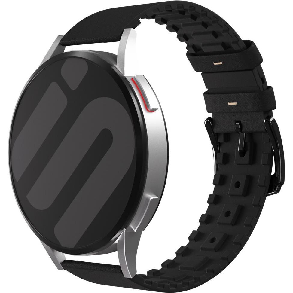 Strap-it Lederarmband (Silikon), Uhrenarmband, Schwarz