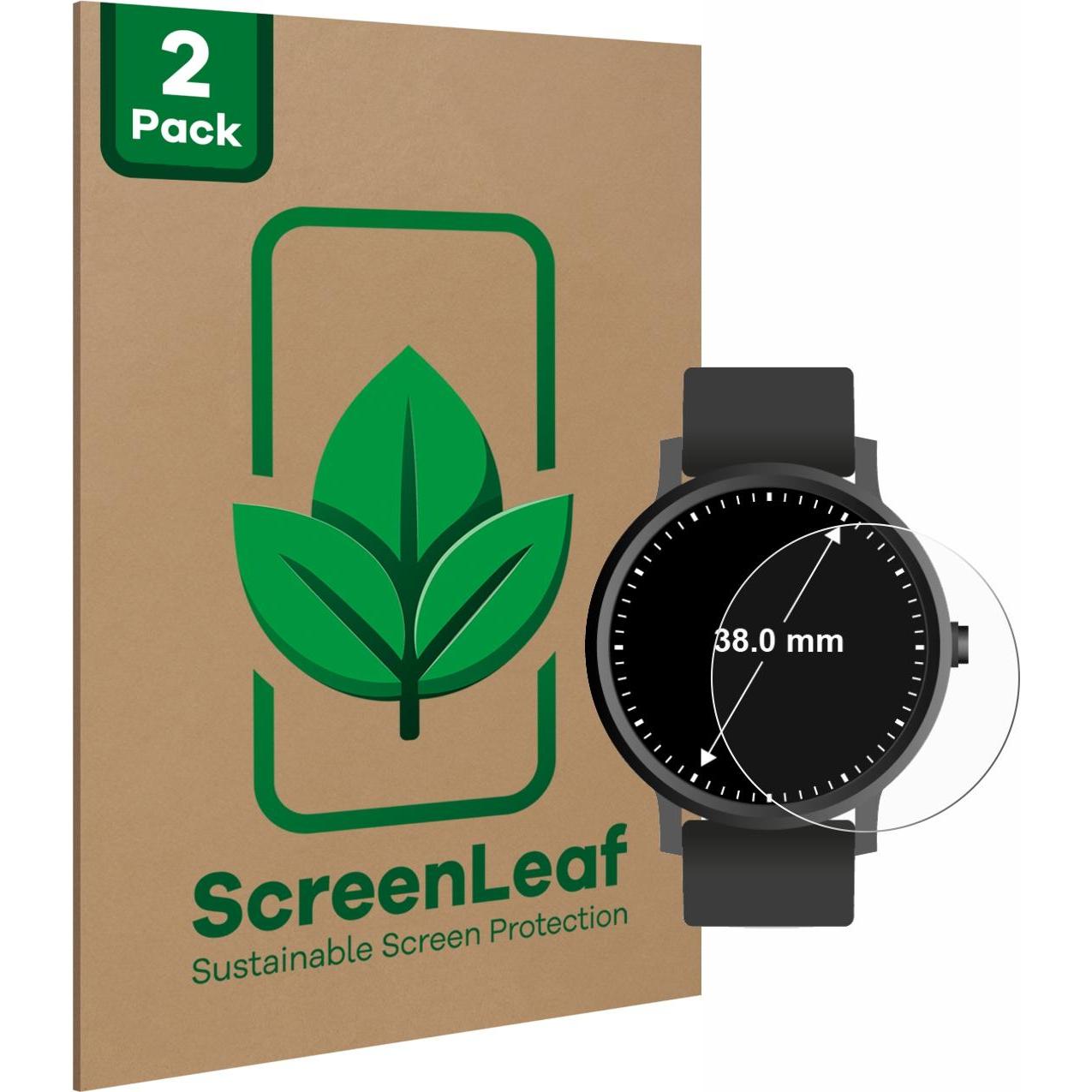 ScreenLeaf Schutzfolie nachhaltiger Displayschutz Displayschutzfolie Folie Klar Transparent, Smartwatch Schutzfolie, Tra...