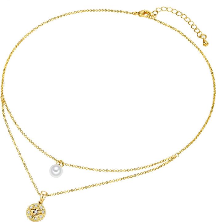 Image du produit Lulu & Jane Etoile femme métal alliage perle de verre (synth.) or jaune 43,0/44,0 cm chaîne de base + 5,0 cm (Alliage de métal 100%.)