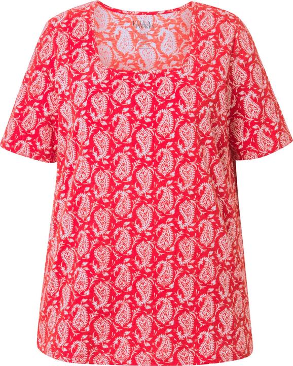Actual product image Ulla Popken Paisley Sprit Square Neck A-Line Tee (62)