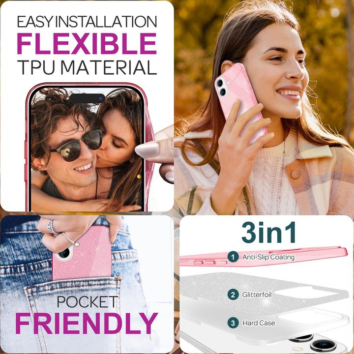 Image du produit Nalia Étui hybride pailleté (Apple iPhone 16 Plus)