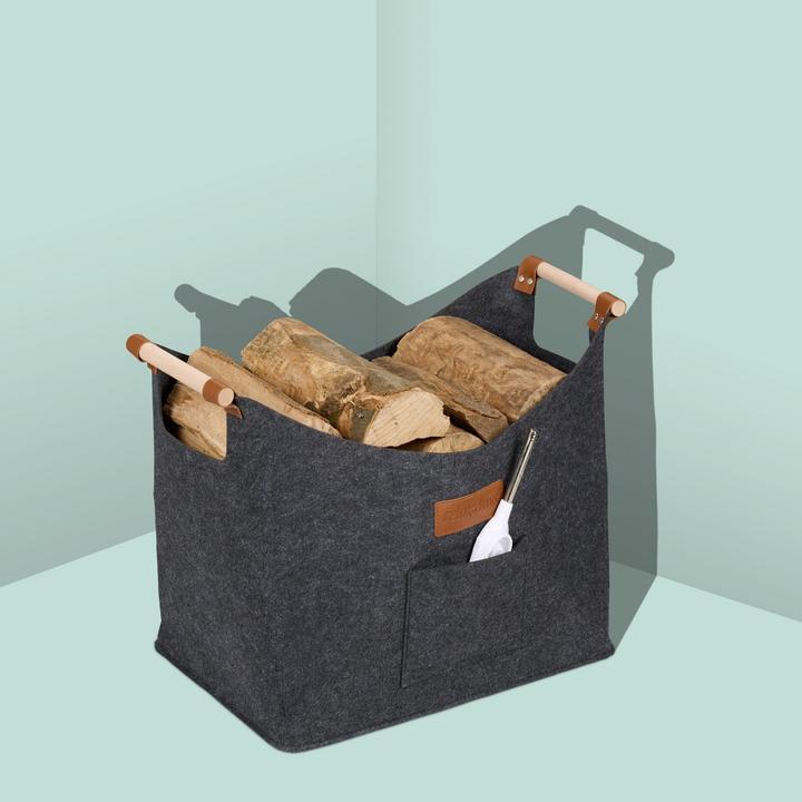 Image du produit Relaxdays Panier à bois décoratif