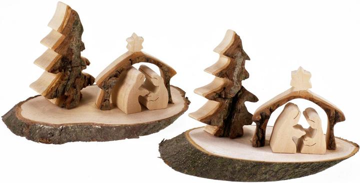 La Mia! Piccolo presepe fatto a mano su disco di corteccia