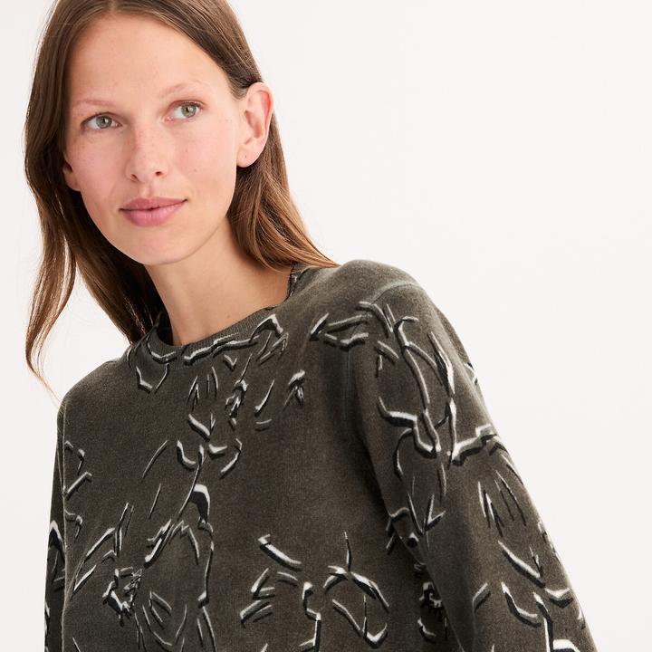 Produktbild Anne Weyburn Feinstrickpullover mit rundem Ausschnitt und Print (S)