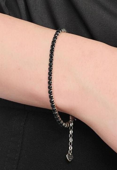 Immagine prodotto Thomas Sabo Tennisarmband mit schwarzen Steinen Silber (19 cm, Argento sterling)