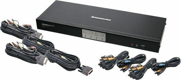 Produktbild Iogear 4-Port Dual Link DVI KVMP Switch with 7.1 Audio and Cables