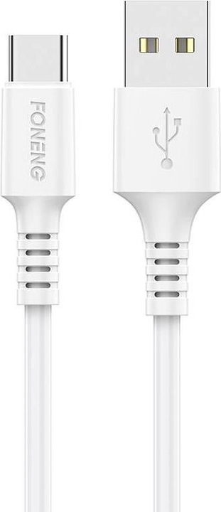 Foneng Cable USB to USB C, x85 3A Quick Charge, 1m (white) (1 m)