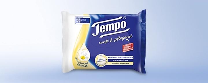 Productafbeelding Tempo Natte doekjes zacht&verzorgend kamille (42 Stuk)