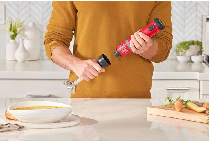 Actual product image Black & Decker Hand Blender Kitchen Wand Red, 2-piece