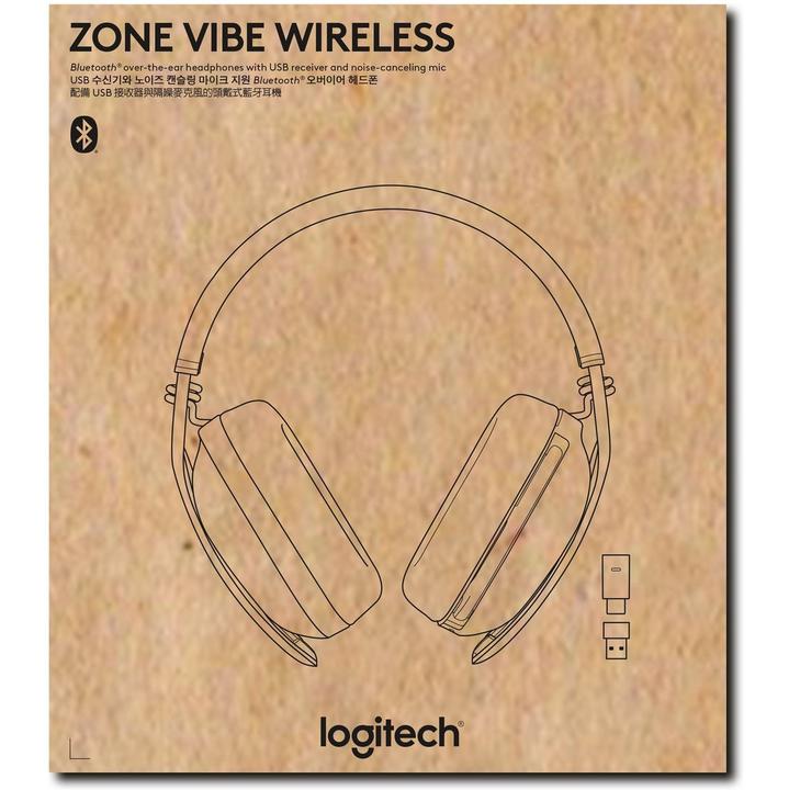 Actual product image Logitech Zone Vibe Wireless MS Headphones Graphite (Wireless, USB-C, Microsoft teams)