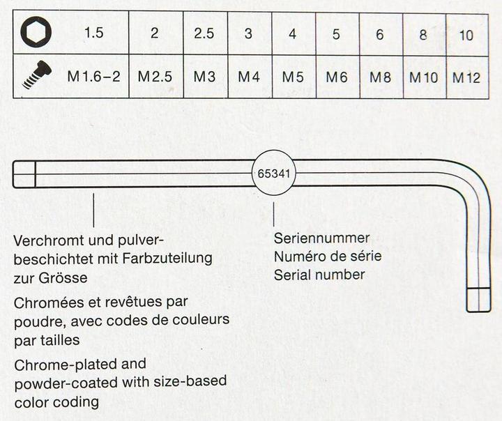 Actual product image PB Swiss Tools Allen wrench set 1.5-10