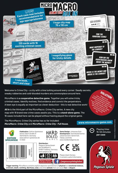 Produktbild Pegasus MicroMacro: Crime City 3? All In (Edition Spielwiese) (English Edition) (Englisch)