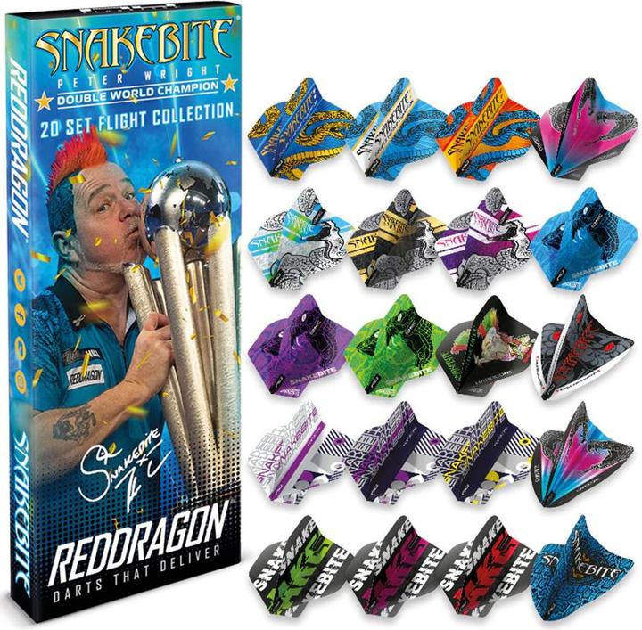 Red Dragon Peter Wright Snakebite DWC Flight Collection 20 set
