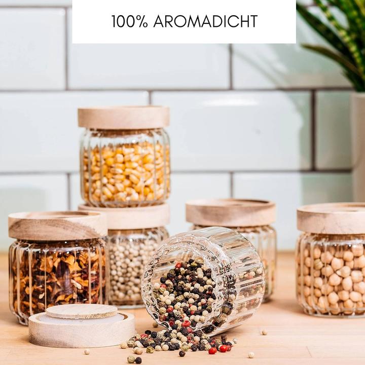 Immagine prodotto Econovo 6-teiliges Gewürzgläser Set, stapelbar, luftdicht (0.15 l)