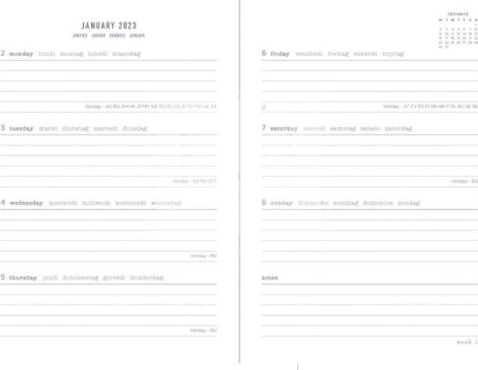 Actual product image Letts Agenda Inspire (A5, 1 week / 2 pages)