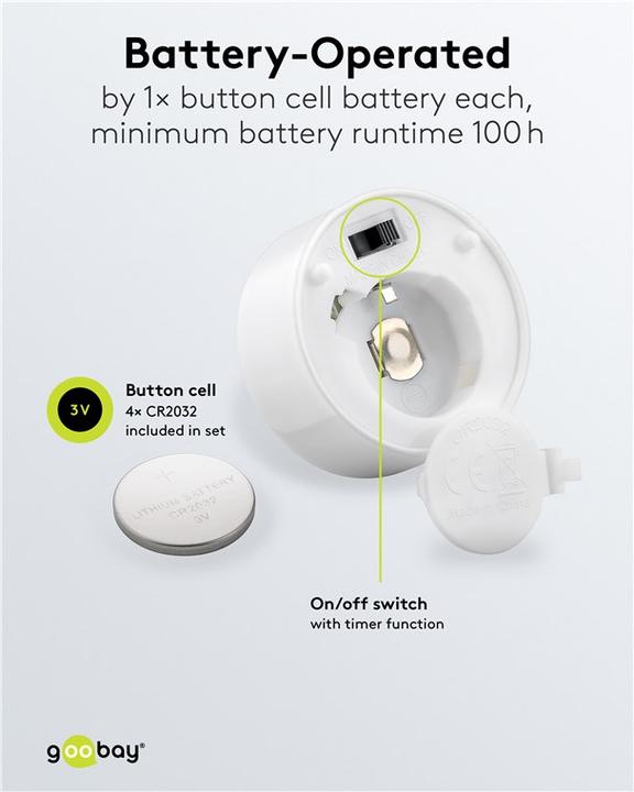 Actual product image Goobay 4er-Set LED-Teelichter mit Timer (4 x)