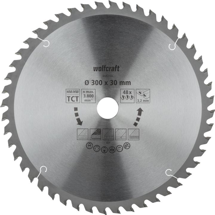 Actual product image wolfcraft 1 TCT circular saw blade, 48 teeth ø300mm