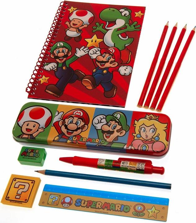 Immagine prodotto Pyramid Set di cancelleria con paraurti di Super Mario (design a blocchi di colore centrale) Set di