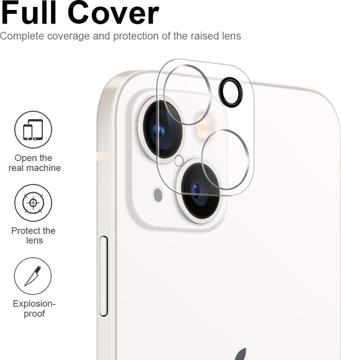 Produktbild Deltalabs Kamera Abdeckung iPhone 15 / iPhone 15 Plus (1 Stück, Apple iPhone 15, Apple iPhone 15 Plus)